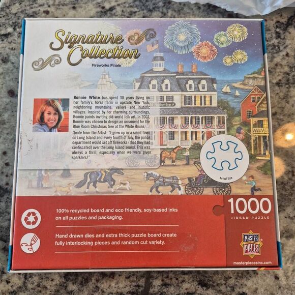 Master Pieces Fireworks Finale 1000 pc Jigsaw Puzzle, USED, tape on box - Picture 5 of 8